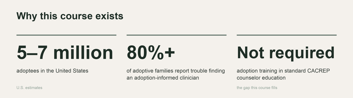 Adoption is rarely taught in counselor training, and millions of adoptees need informed care.